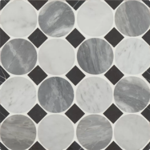 Emery Honed Marble Mosaic Tile in Cool Blend - marble tile